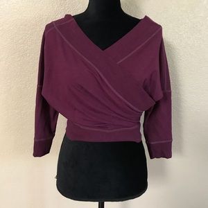 Karma purple wrap crop top size small
